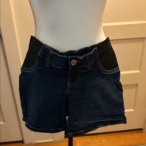 Indigo Blue Maternity Women's Deep Blue Jean Shorts